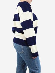 Gucci Blue and cream striped jumper - size XL