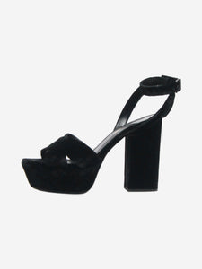 Saint Laurent Black velvet platform sandals - size EU 38