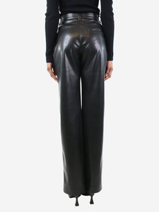 Nanushka Black faux-leather slit trousers - size S