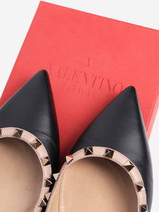 Valentino Black and nude Rockstud ballet flats - size EU 41