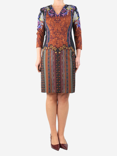 Brown paisley midi dress - size UK 12 Dresses Etro 