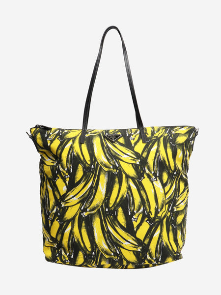 Yellow banana printed shopper tote product image
