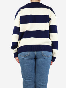 Gucci Blue and cream striped jumper - size XL