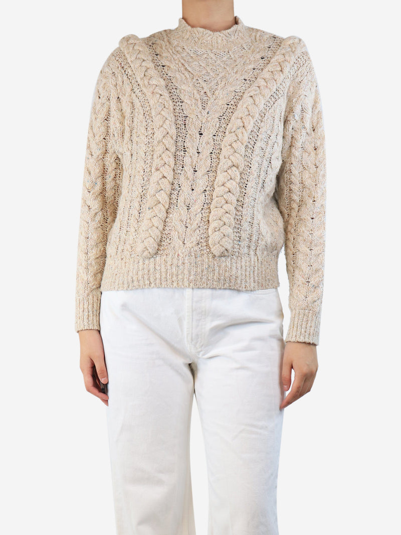 Neutral braided fleck jumper - size UK 8 Knitwear Isabel Marant Etoile 