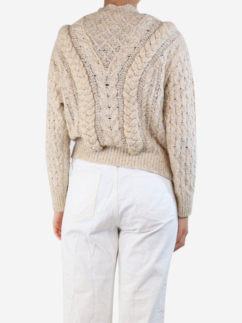 Neutral braided fleck jumper - size UK 8 Knitwear Isabel Marant Etoile 