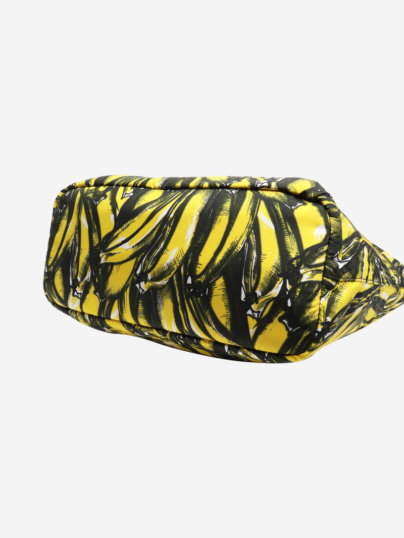 Yellow banana printed shopper tote Tote Bags Prada 