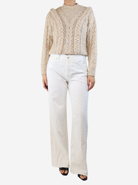 White relaxed-fit jeans - size UK 12 alternate image