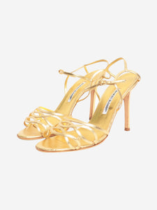 Manolo Blahnik Gold metallic strappy heels - size EU 41