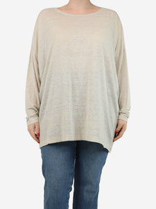 Eskandar Grey boat-neck top - size One Size