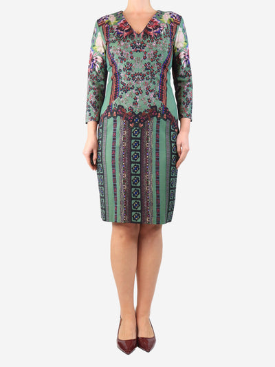 Green paisley midi dress - size UK 12 Dresses Etro 