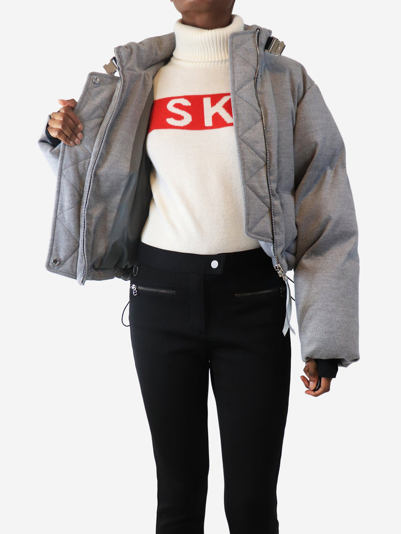 Grey Hallie Mae puffer jacket - size M Skiwear Shoreditch Ski Club 