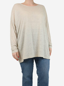 Eskandar Grey boat-neck top - size One Size