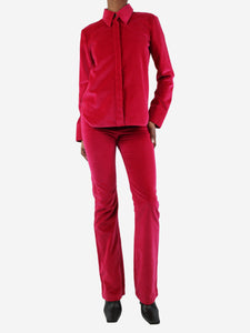 Wrong Generation Fuchsia velour shirt and trouser set - size XS