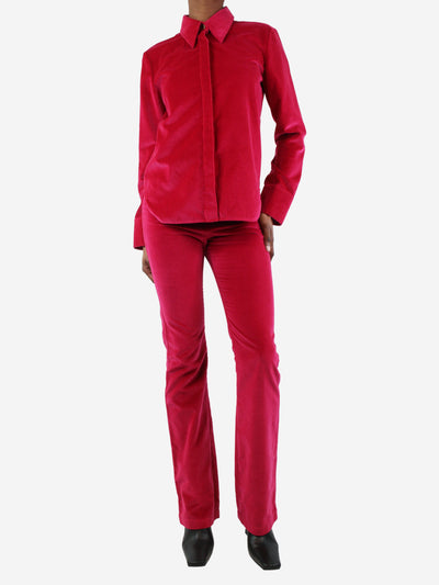 Fuchsia velour shirt and trouser set - size XS Sets Wrong Generation 