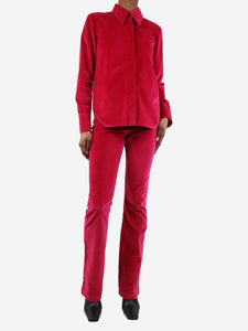 Wrong Generation Fuchsia velour shirt and trouser set - size XS