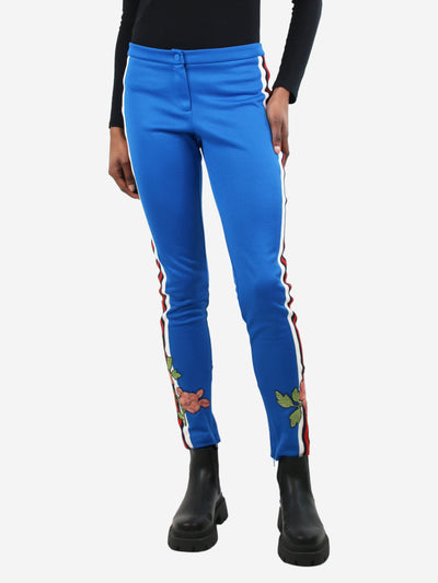 Blue floral embroidered track pants - size S Trousers Gucci 