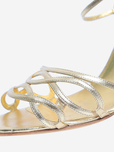 Manolo Blahnik Gold metallic strappy heels - size EU 41