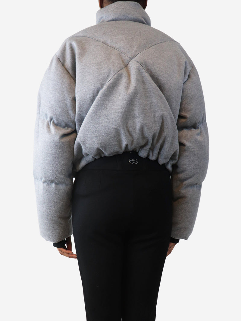 Grey Hallie Mae puffer jacket - size M Skiwear Shoreditch Ski Club 