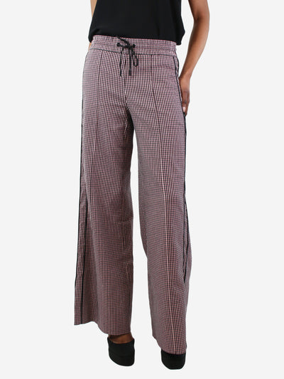 Pink gingham wide-leg trousers - size UK 6 Trousers ME+EM 
