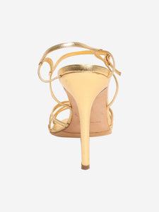 Manolo Blahnik Gold metallic strappy heels - size EU 41