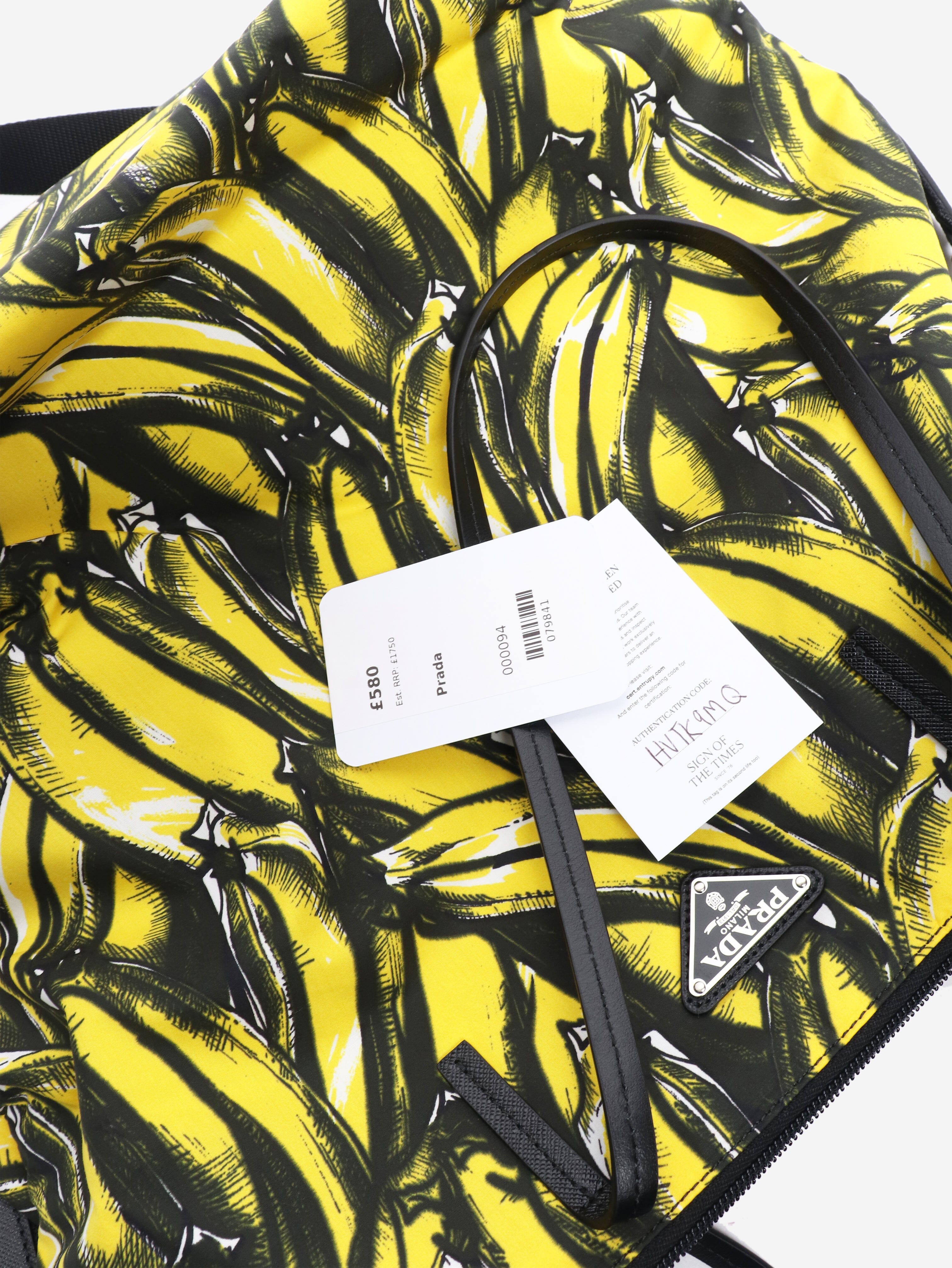 Yellow banana printed shopper tote Tote Bags Prada 