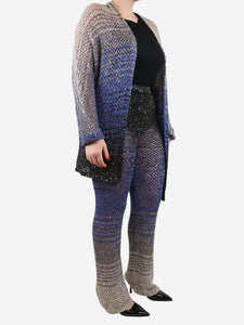 Missoni Blue crochet sequin cardigan and trousers set - UK 14