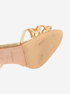 Manolo Blahnik Gold metallic strappy heels - size EU 41