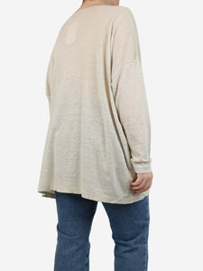 Eskandar Grey boat-neck top - size One Size