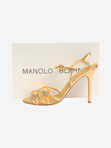 Manolo Blahnik Gold metallic strappy heels - size EU 41