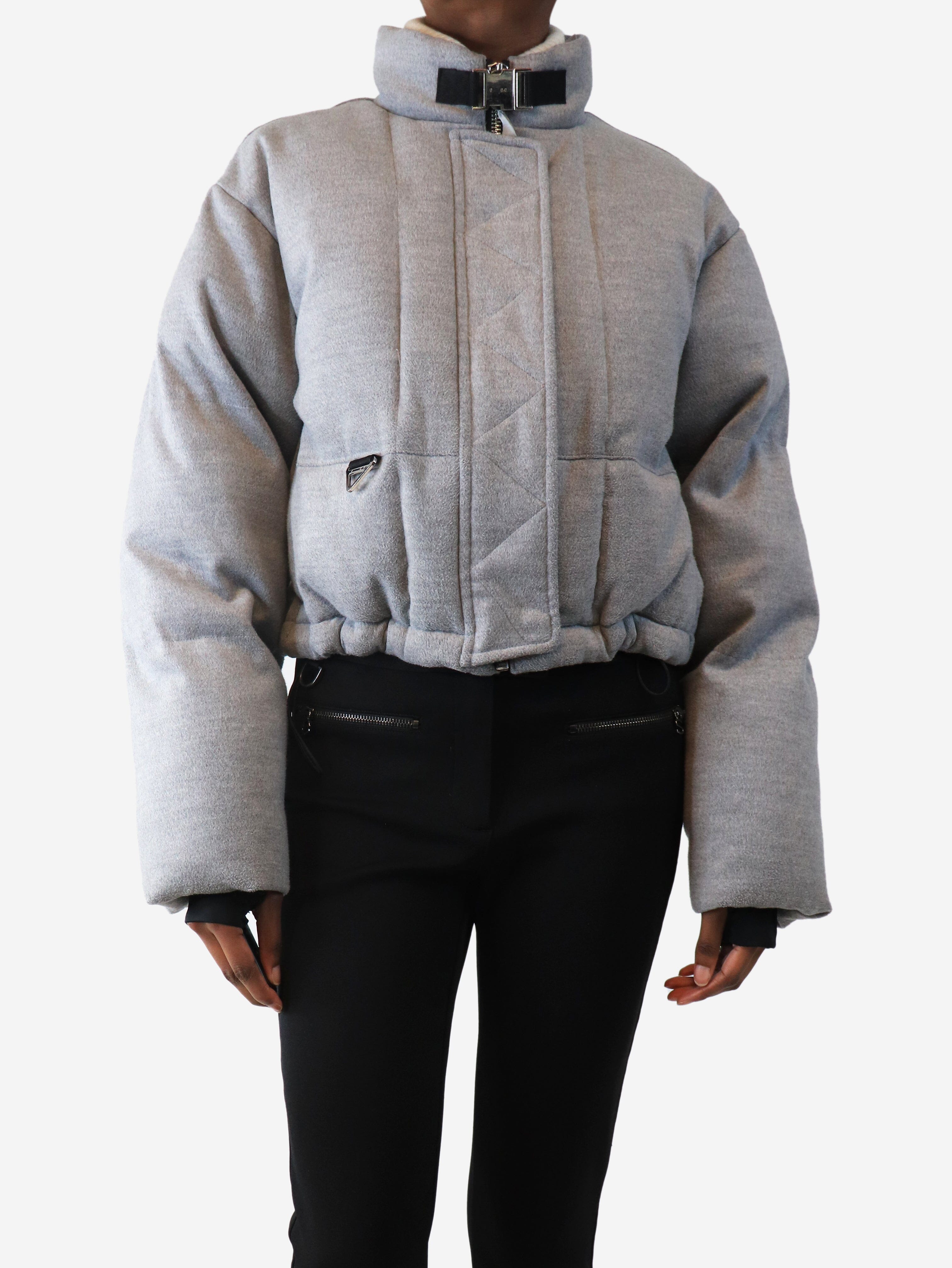 Grey Hallie Mae puffer jacket - size S Skiwear Shoreditch Ski Club 