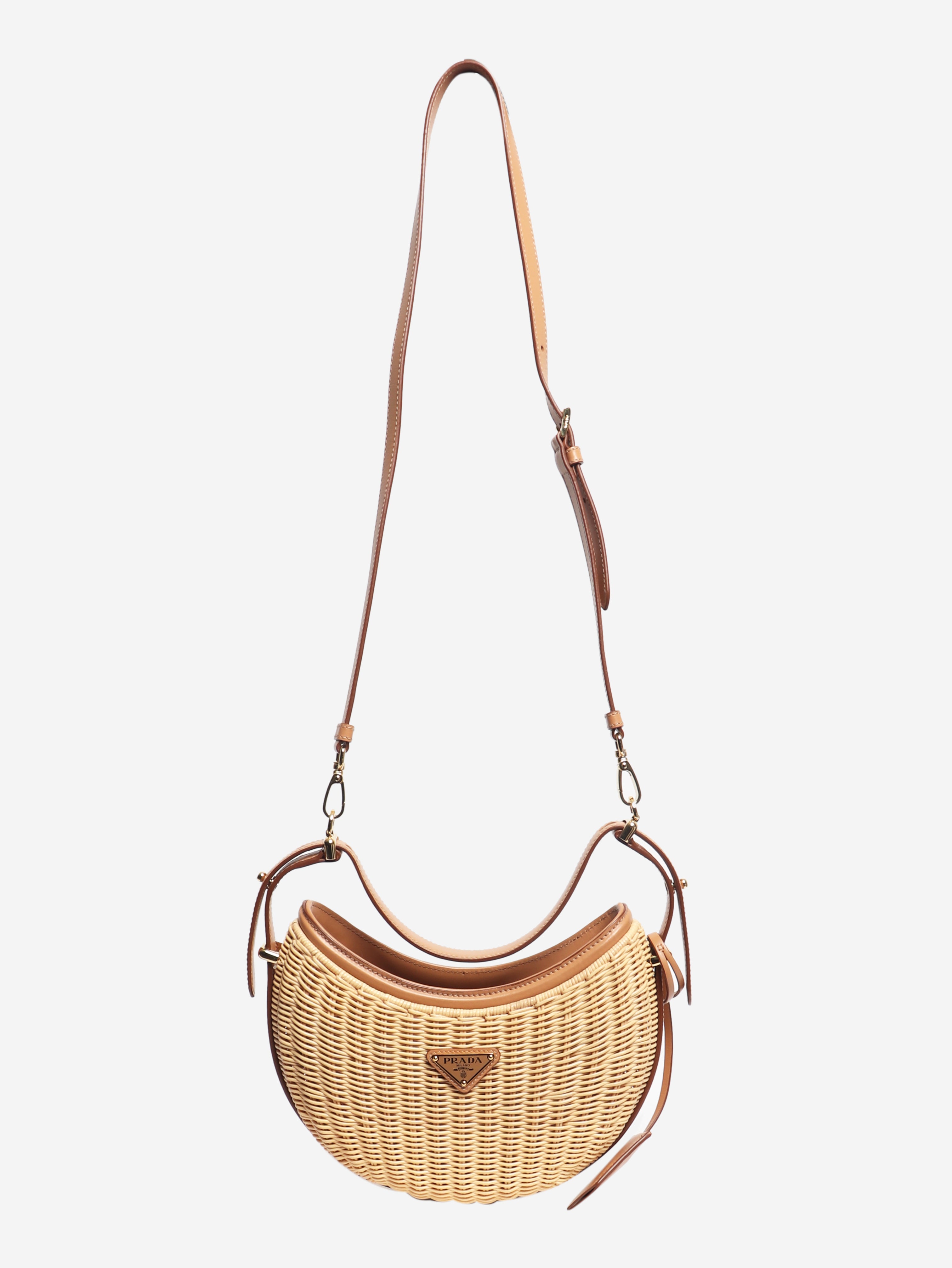 Brown wicker Arqué bag