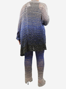 Missoni Blue crochet sequin cardigan and trousers set - UK 14