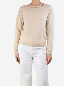Jumper 1234 Neutral cashmere jumper - size UK 10