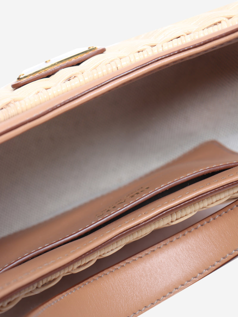 Brown wicker Arqué bag