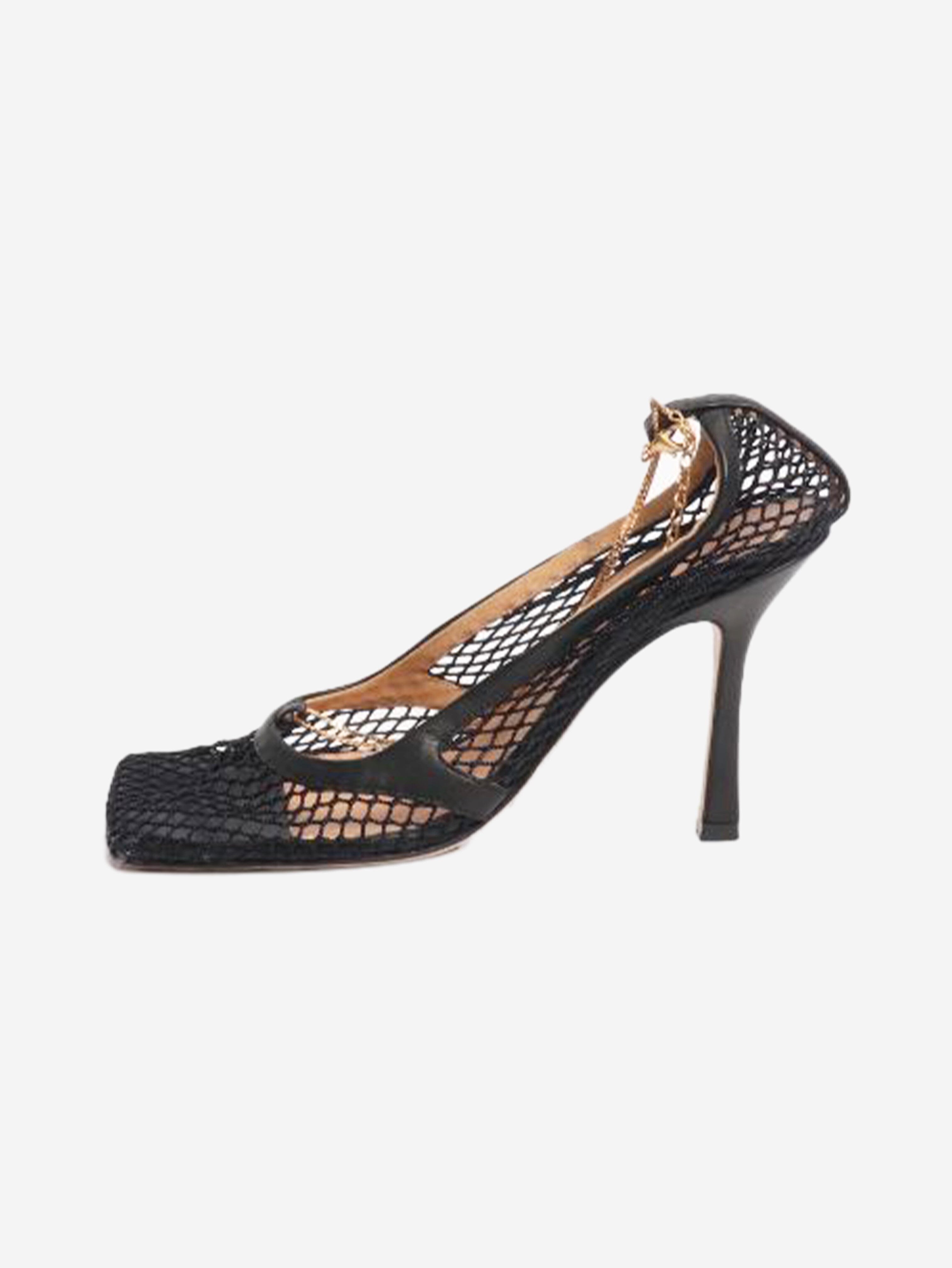 Black mesh square-toe pumps - size EU 38 Heels Bottega Veneta 