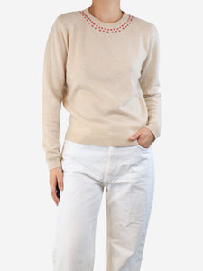 Jumper 1234 Neutral cashmere jumper - size UK 10