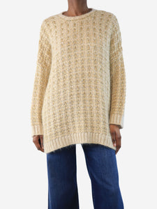 Valentino Gold oversized mohair-blend jumper - size XS