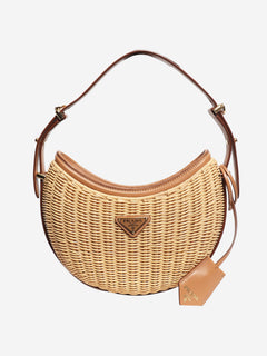 Brown wicker Arqué bag