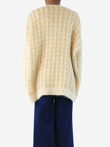 Valentino Gold oversized mohair-blend jumper - size XS
