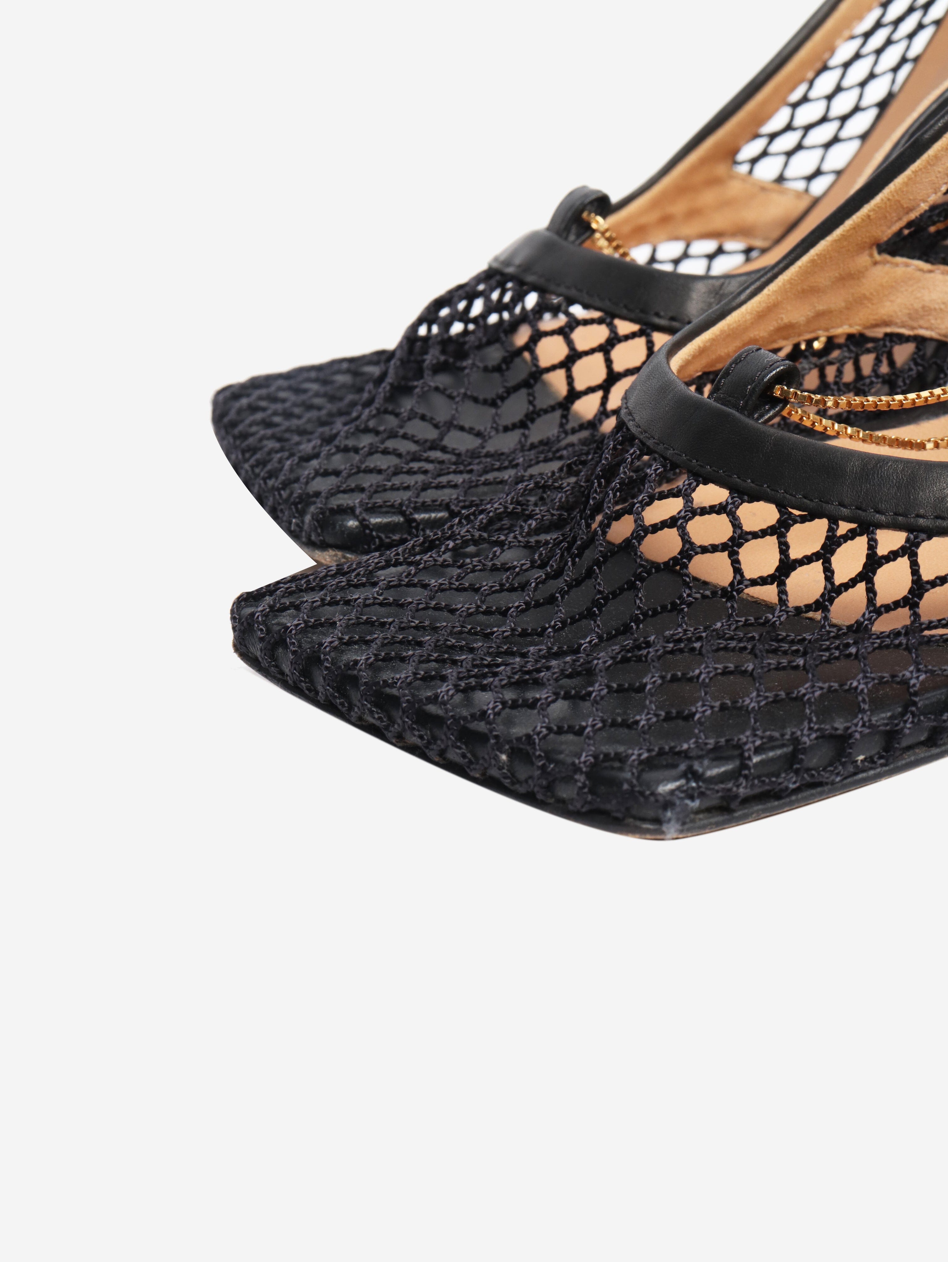Black mesh square-toe pumps - size EU 38 Heels Bottega Veneta 