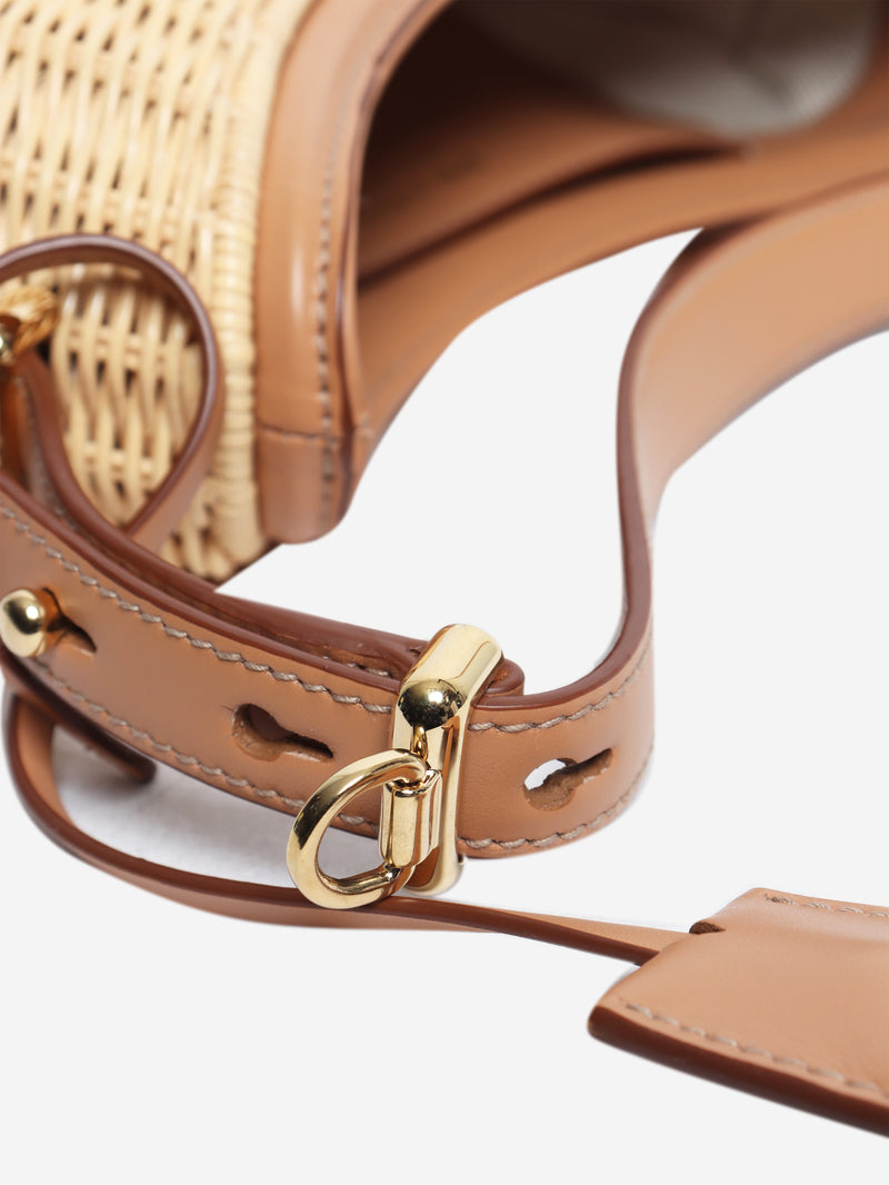Brown wicker Arqué bag