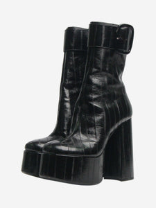 Saint Laurent Black leather platform boots - size EU 38