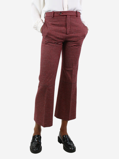 Red checked flared wool trousers - size UK 8 Trousers Chloe 