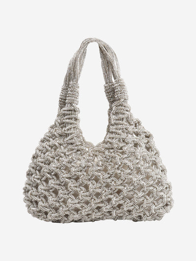 Silver Vannifique crystal-embellished bag Top Handle Bags Hibourama 