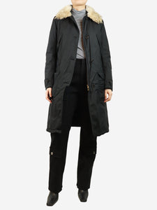 Prada Black padded nylon coat - size UK 10