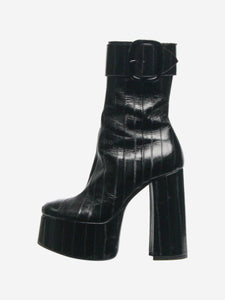 Saint Laurent Black leather platform boots - size EU 38