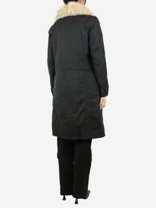 Prada Black padded nylon coat - size UK 10