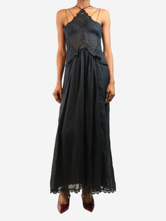 Black Lindy lace-trimmed maxi dress - size UK 8 Dresses Isabel Marant 