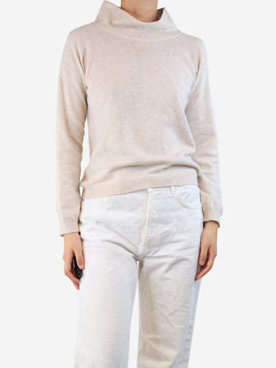 Neutral wide-neck cashmere jumper - size UK 10 Knitwear Brora 