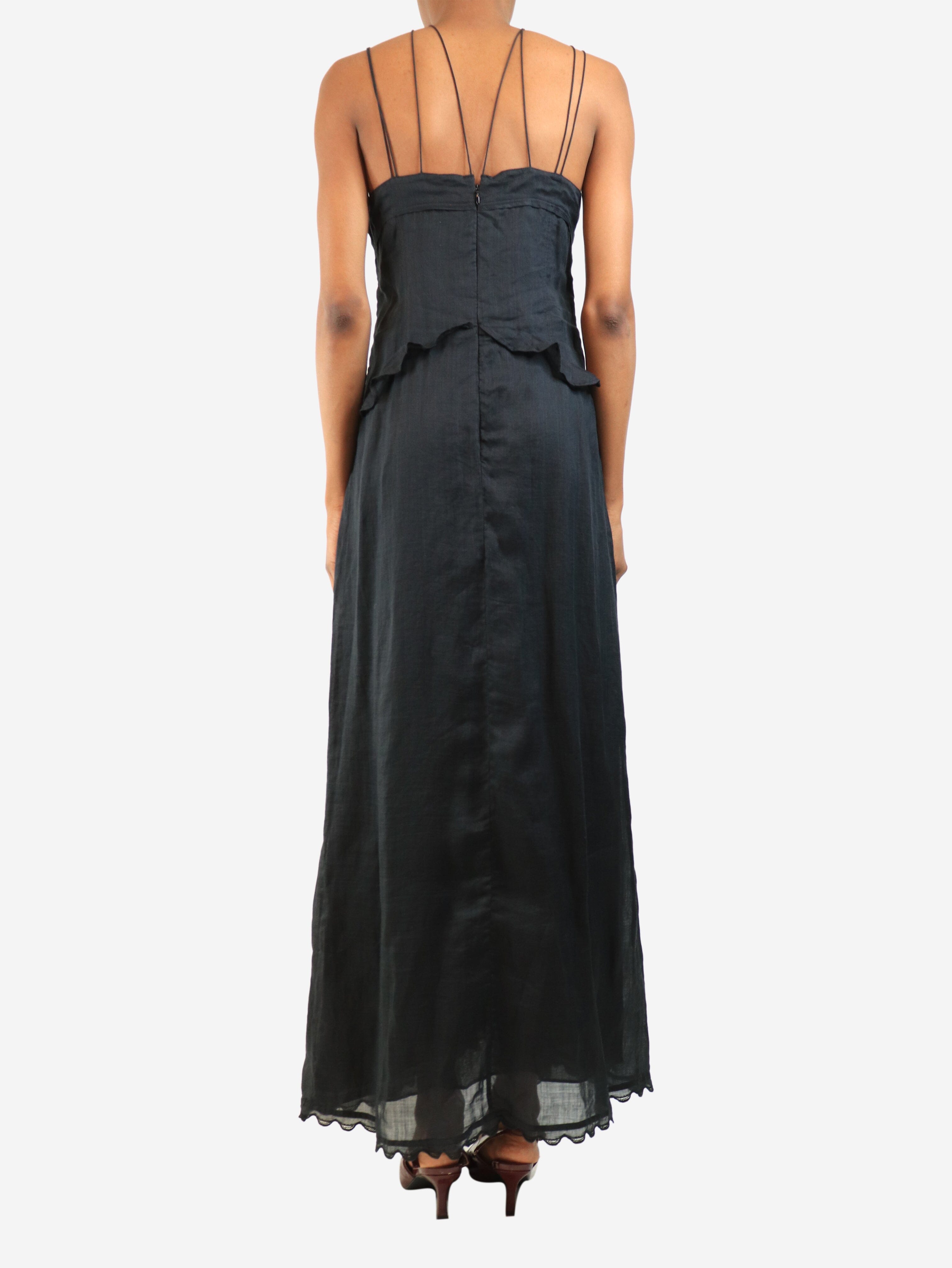 Black Lindy lace-trimmed maxi dress - size UK 8 Dresses Isabel Marant 